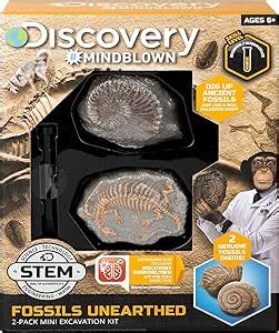 discovery mindblown toy excavation kit mini fossil 2pc|discovery mini gemstone dig kit.